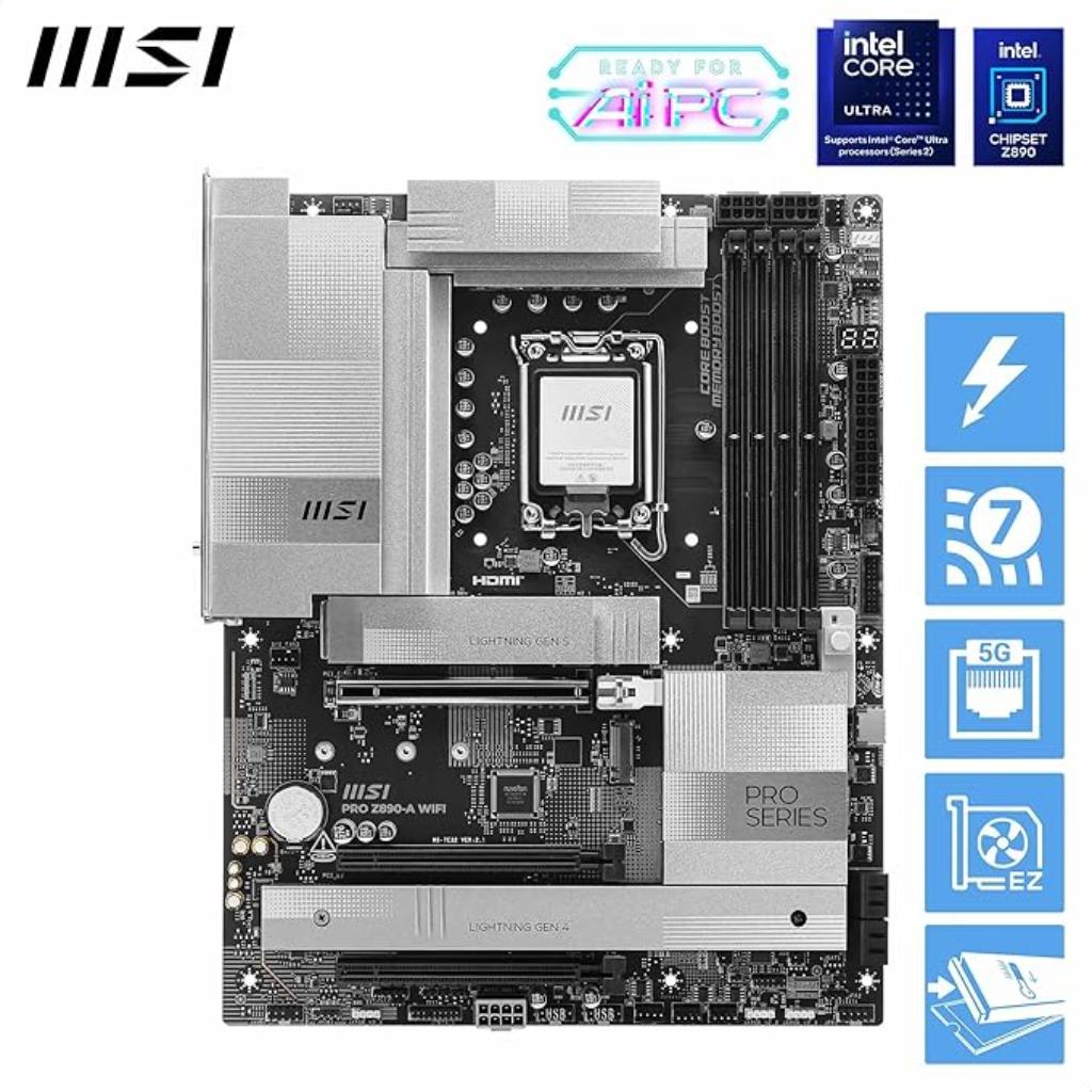 MSI PRO Z890 A Intel LGA 1851 DDR5 Full-ATX WiFi 7 Motherboard