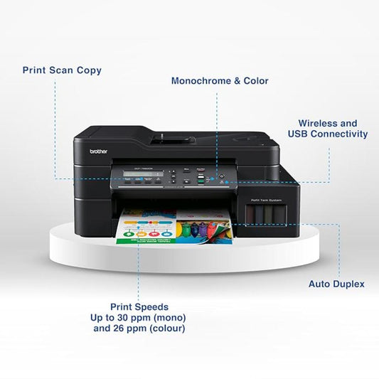Brother DCP-T820DW Multifunction All-in-One Ink Tank Printer with Auto Duplex Wi-Fi & ADF