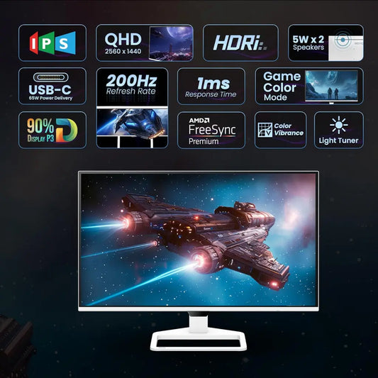 BenQ EW270Q 27" 200Hz QHD  IPS Gaming Monitor with HDRi 65W USB‑C & treVolo Speakers