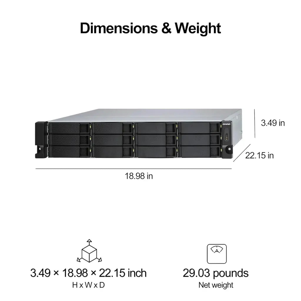 QNAP TL-R1200S-RP 12-Bay 2U Rackmount SATA 6Gb/s JBOD Storage Enclosure