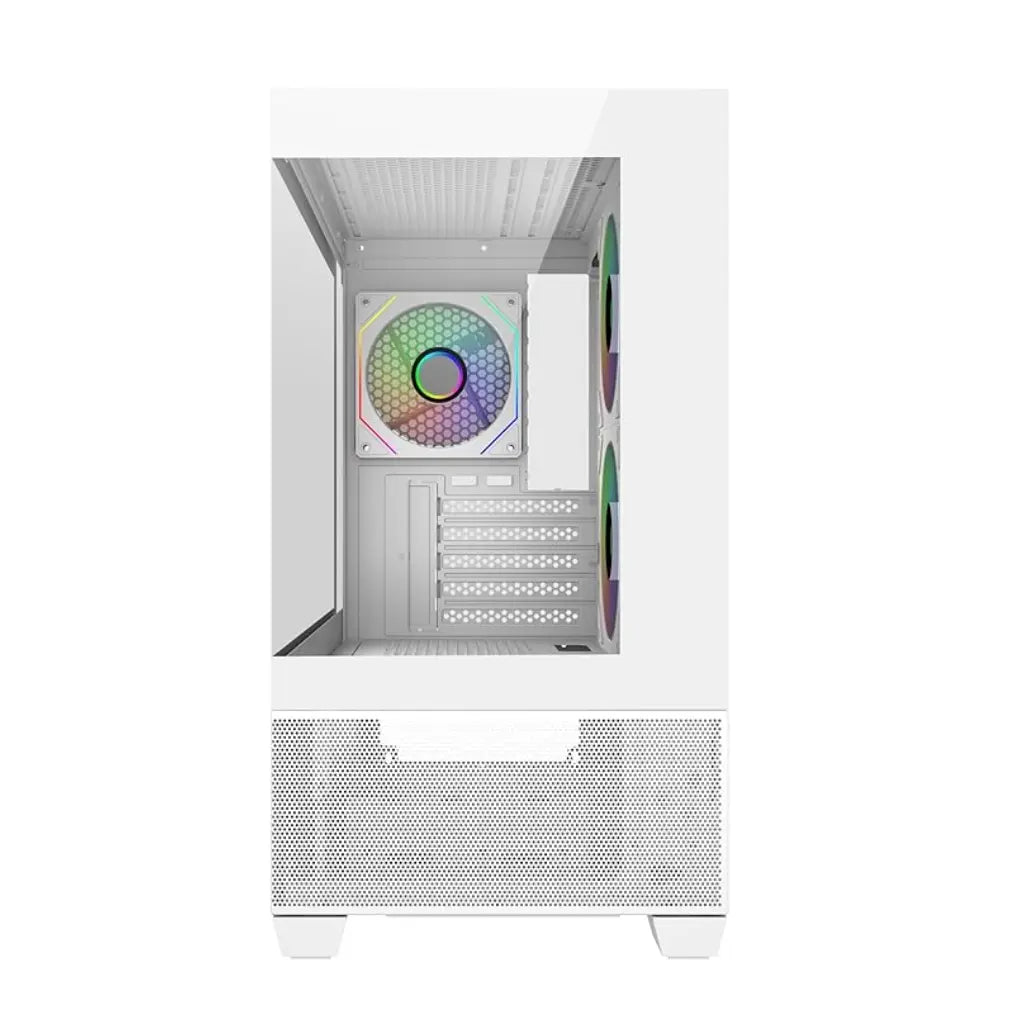 Cooler Master Elite 490 Dual Tempered Glass mATX Computer Case - White