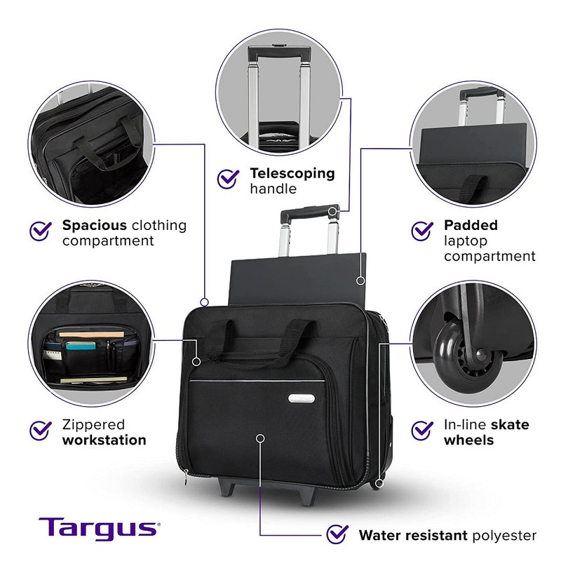 Targus TBR003US 16-inch Rolling Laptop Case (Black)