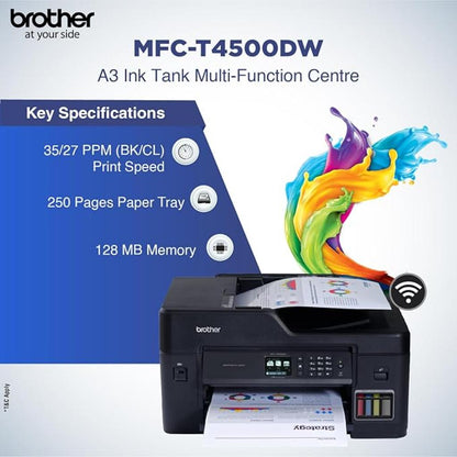 Brother MFC-T4500DW A3 Refill Ink Tank Multi Function Printer with ADF WiFi