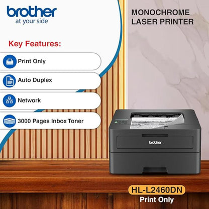 Brother HL-L2460DN Monochrome Laser Printer with Auto Duplex & Network Connectivity