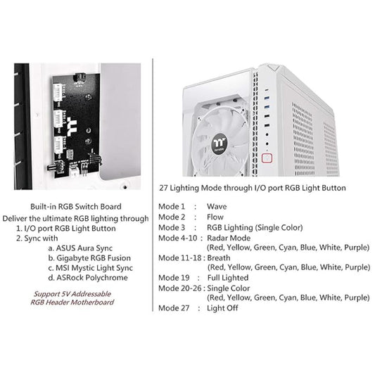 Thermaltake View 51 Tempered Glass ARGB Snow E-ATX Full Tower Computer Case