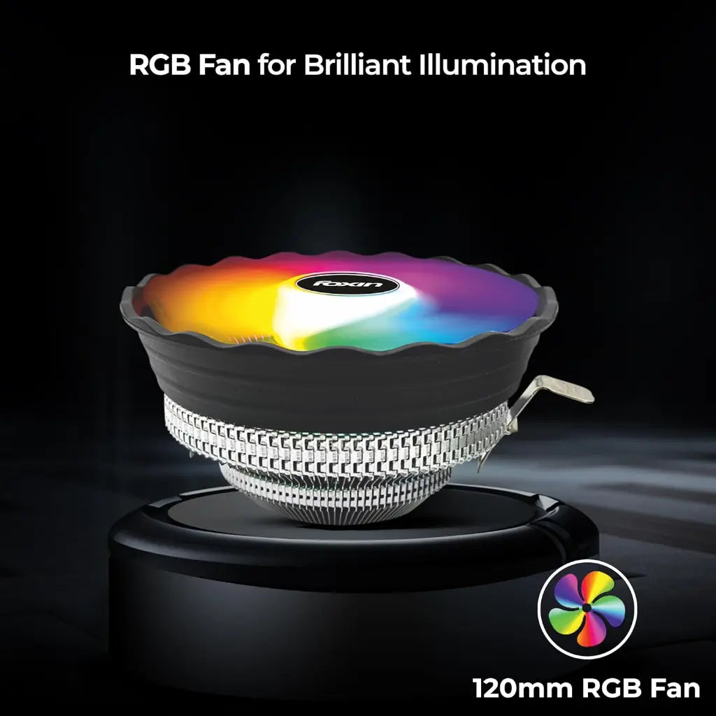 Foxin FCF 002 120mm RGB CPU Cooling Fan with Hydramatic Bearing