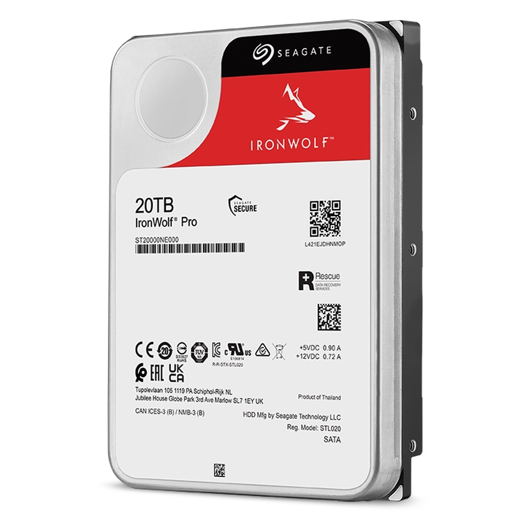 Seagate IronWolf Pro 20TB 3.5" 7200 RPM Enterprise NAS Internal Hard Disk Drive