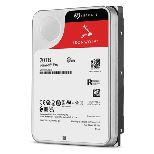 Seagate IronWolf Pro 20TB 3.5" 7200 RPM Enterprise NAS Internal Hard Disk Drive