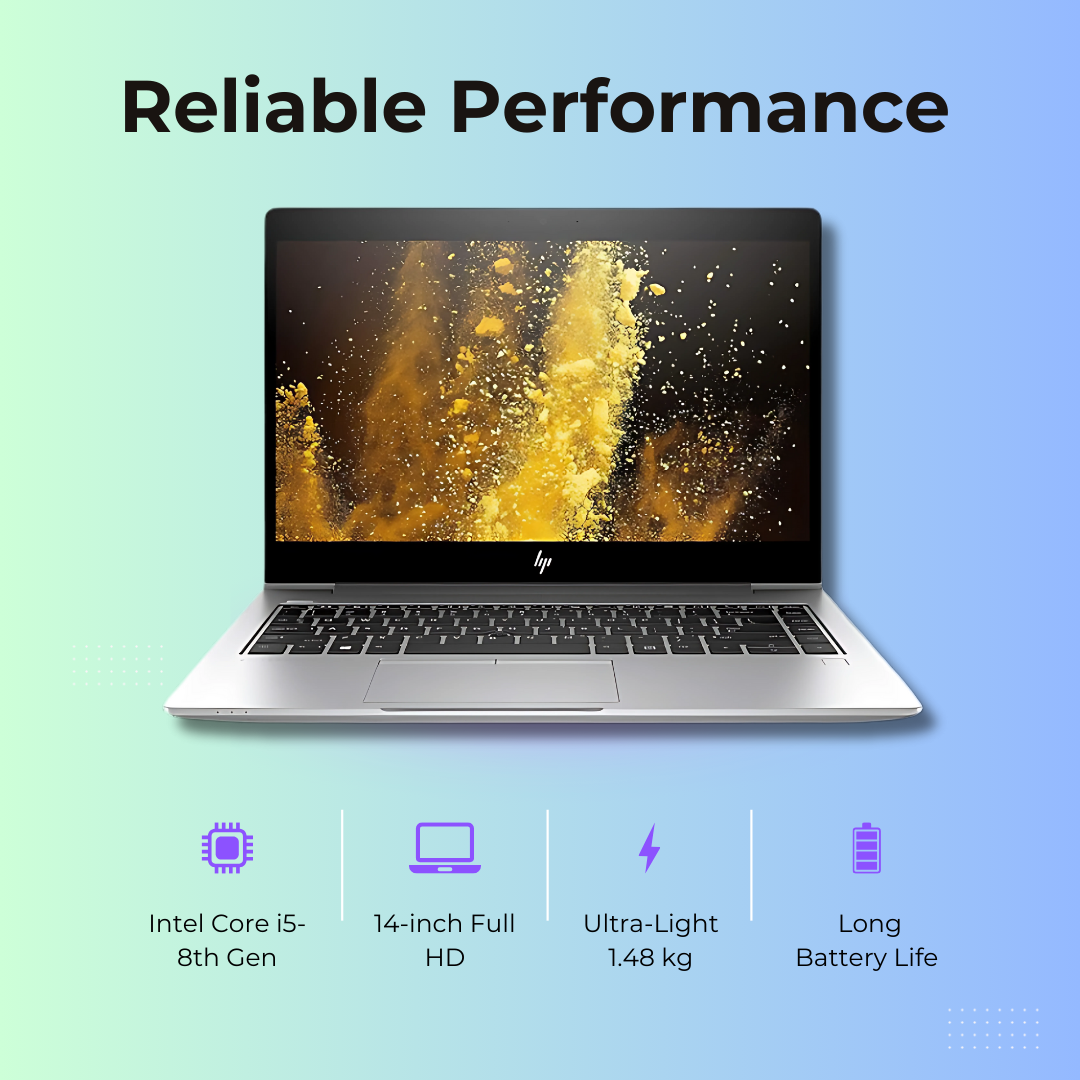 (Refurbished) HP EliteBook 840 G6 14" Privacy Screen Laptop Intel Core i5 8th Gen 8GB RAM 256GB SSD Win 10 Pro