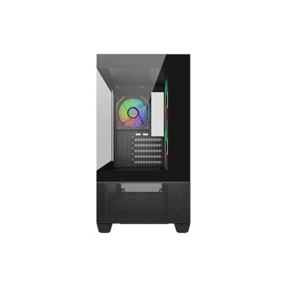 Cooler Master Elite 490 Dual Tempered Glass mATX Computer Case - Black