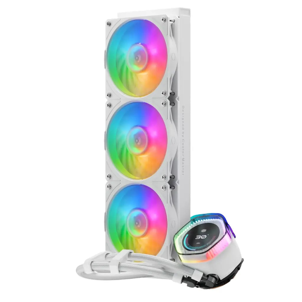 Cooler Master MasterLiquid 360 Ion ARGB LCD Display AIO Liquid CPU Cooler - White