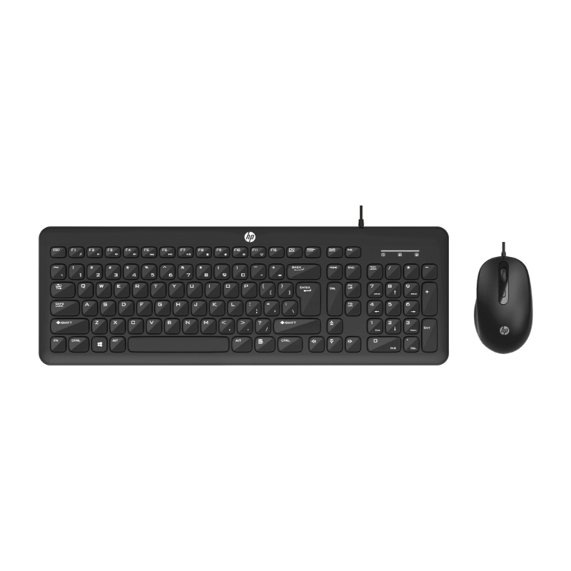 HP KM160 Wired USB-A Desktop Keyboard and Mouse Combo - Black