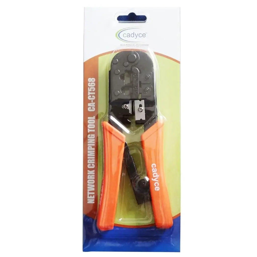 Cadyce CA-CT568 Network Crimping Tool for RJ-45 RJ-11 RJ-12 with Ratchet Mechanism and Cable Stripper