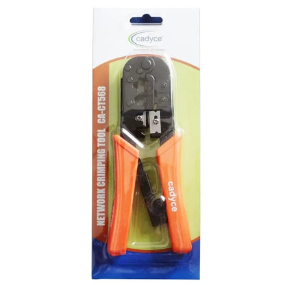 Cadyce CA-CT568 Network Crimping Tool for RJ-45 RJ-11 RJ-12 with Ratchet Mechanism and Cable Stripper