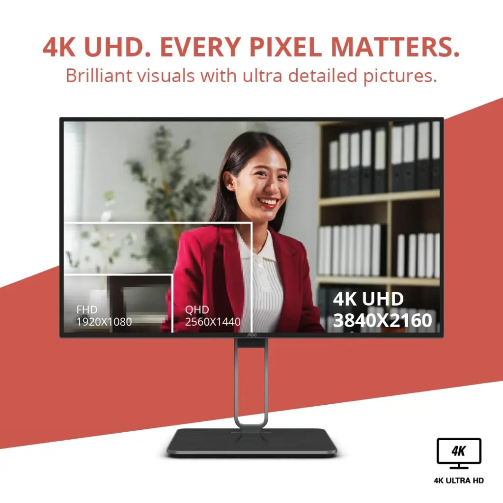 AOC U27U2DP 27" 4K UHD IPS Monitor with USB‑C Docking HDR400-tpstech.in