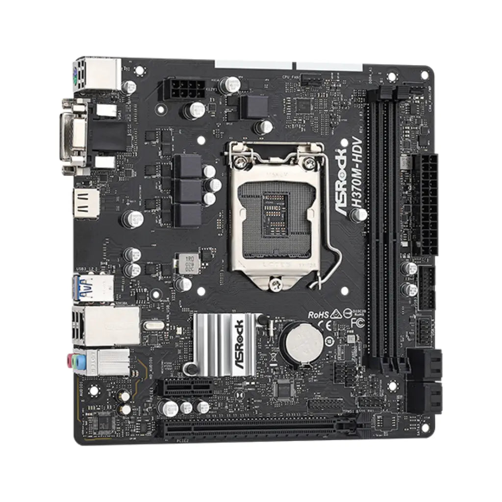ASRock H370M‑HDV Intel H370 LGA1151 DDR4 Micro ATX Motherboard-tpstech.in