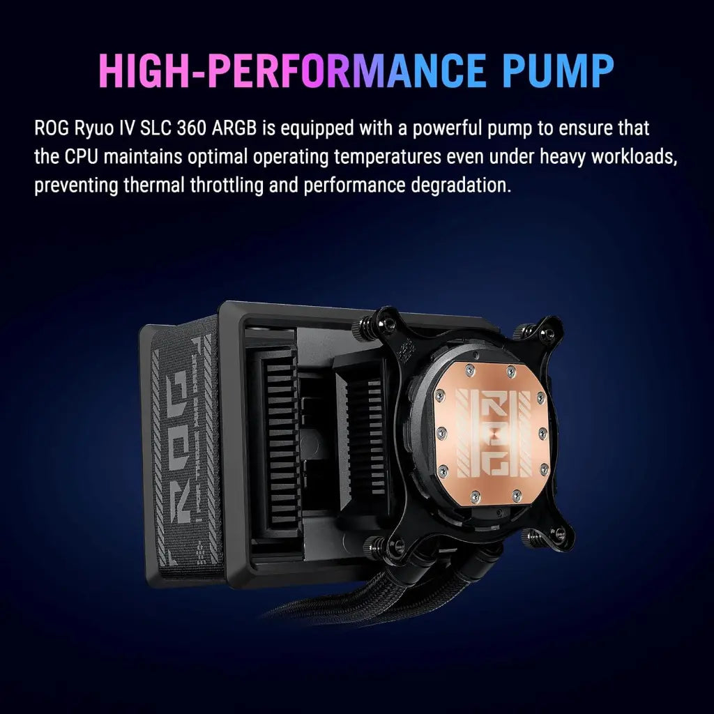 ASUS ROG Ryuo IV SLC 360 ARGB 360mm Liquid CPU Cooler with 6.67 Inch AMOLED Display-tpstech.in