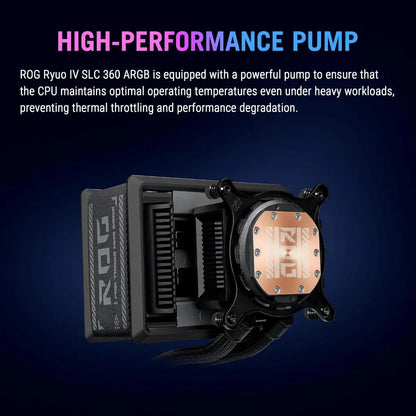 ASUS ROG Ryuo IV SLC 360 ARGB 360mm Liquid CPU Cooler with 6.67 Inch AMOLED Display-tpstech.in