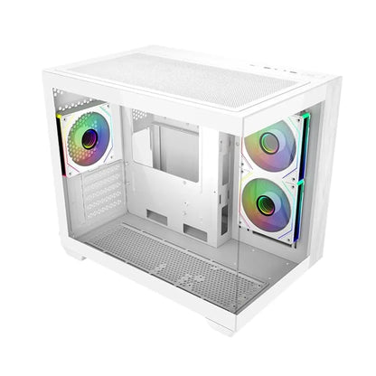 Cooler Master Elite 481 Wood mATX Dual‑Chamber PC Case with Natural Wood Front Panel-tpstech.in