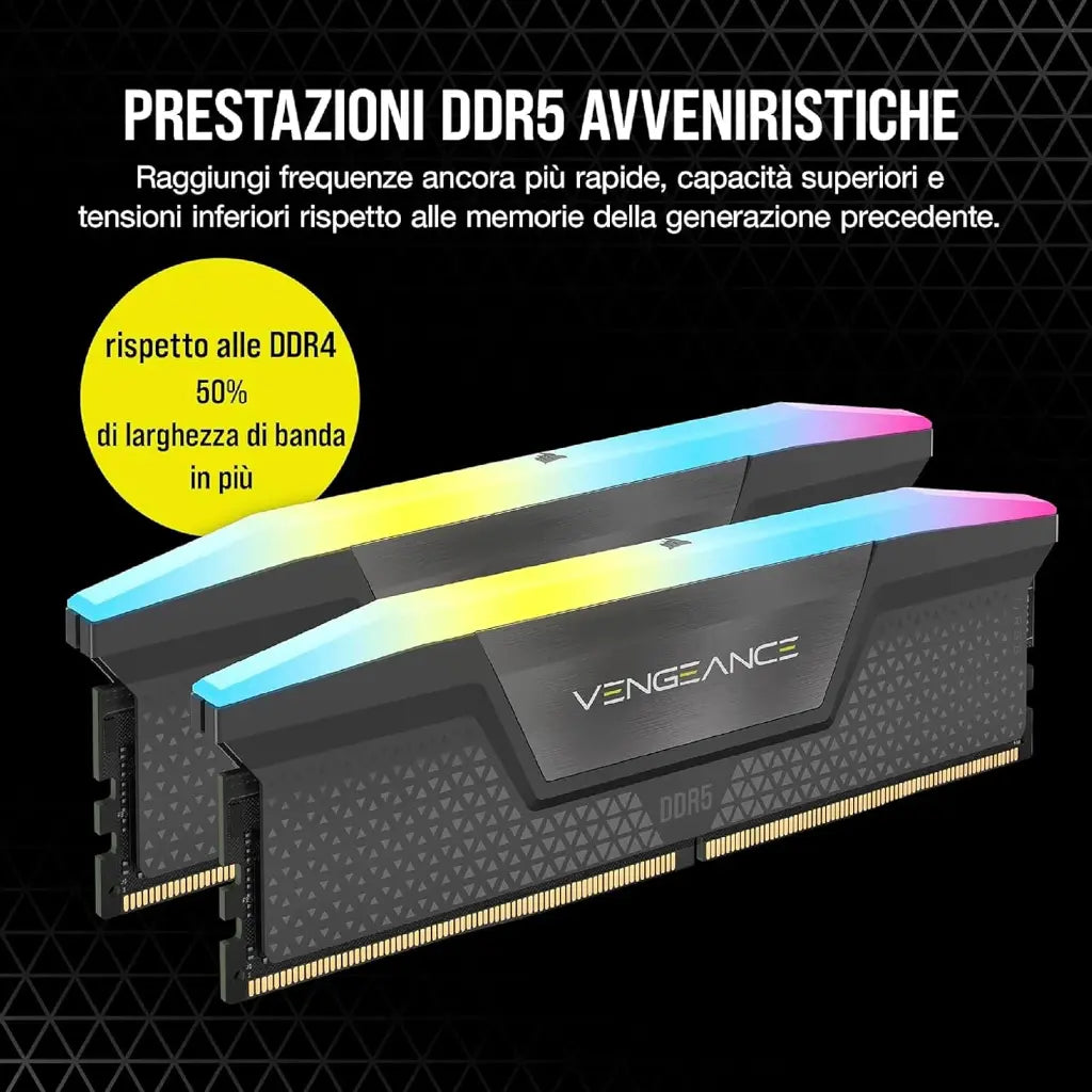 Corsair Vengeance RGB DDR5 RAM 96GB (2x48GB) 6000MHz CL36 Gaming Desktop Memory-tpstech.in