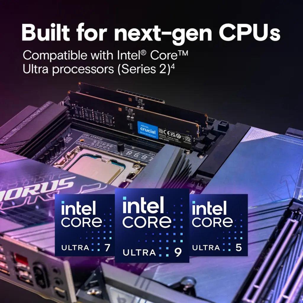 Crucial 128GB (2x64GB) DDR5 RAM 6400MHz CL52 CUDIMM Desktop Memory-tpstech.in