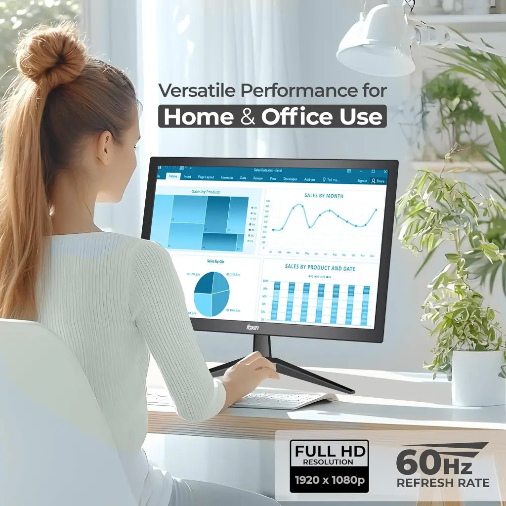 Foxin 24" 60Hz 5ms Crystal Flat Full HD LED Monitor Wall Mountable-tpstech.in