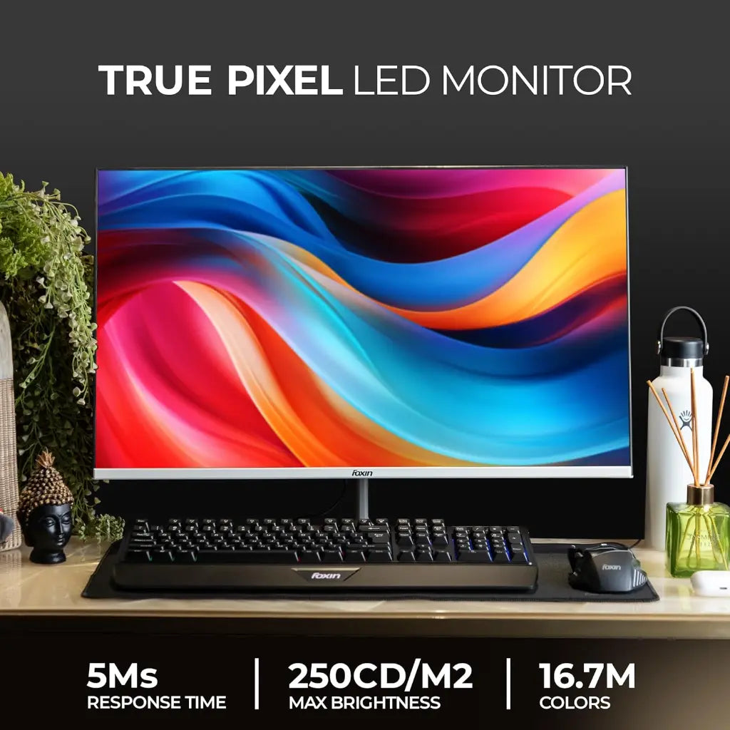 Foxin Elite Series 22" 100Hz FHD Flat LED Monitor Frameless Design-tpstech.in