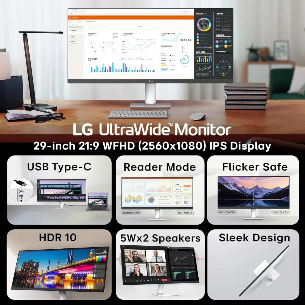 LG 29U531A 29" 100Hz UltraWide WFHD IPS Monitor with USB C-tpstech.in