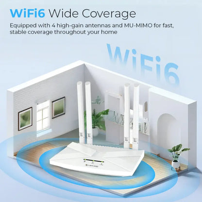 Lapcare W666 4G SIM WiFi 6 Router with 4 High‑Gain Antennas-tpstech.in