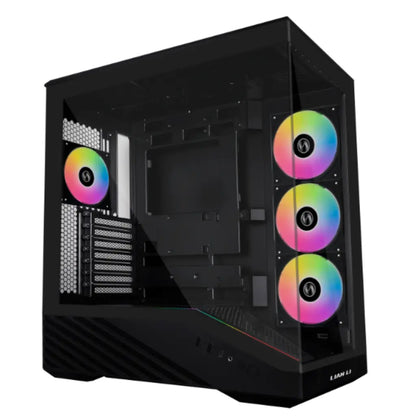 Lian Li Vector V100X Mid Tower Dual Tempered Glass PC Case with Back‑Connect Support - Black-tpstech.in