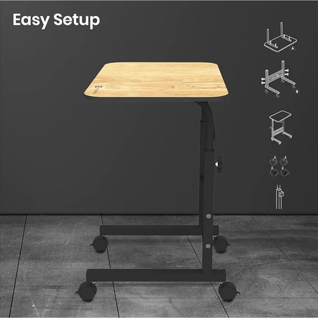 Portronics My Buddy D POR 1376 Adjustable Portable Laptop Table with Wheels-tpstech.in