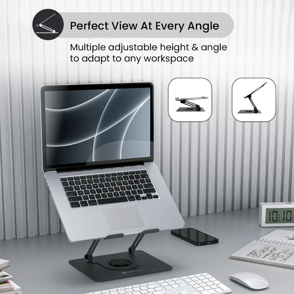Portronics My Buddy K11 POR 2202 Foldable Laptop Stand with 360 Rotation-tpstech.in