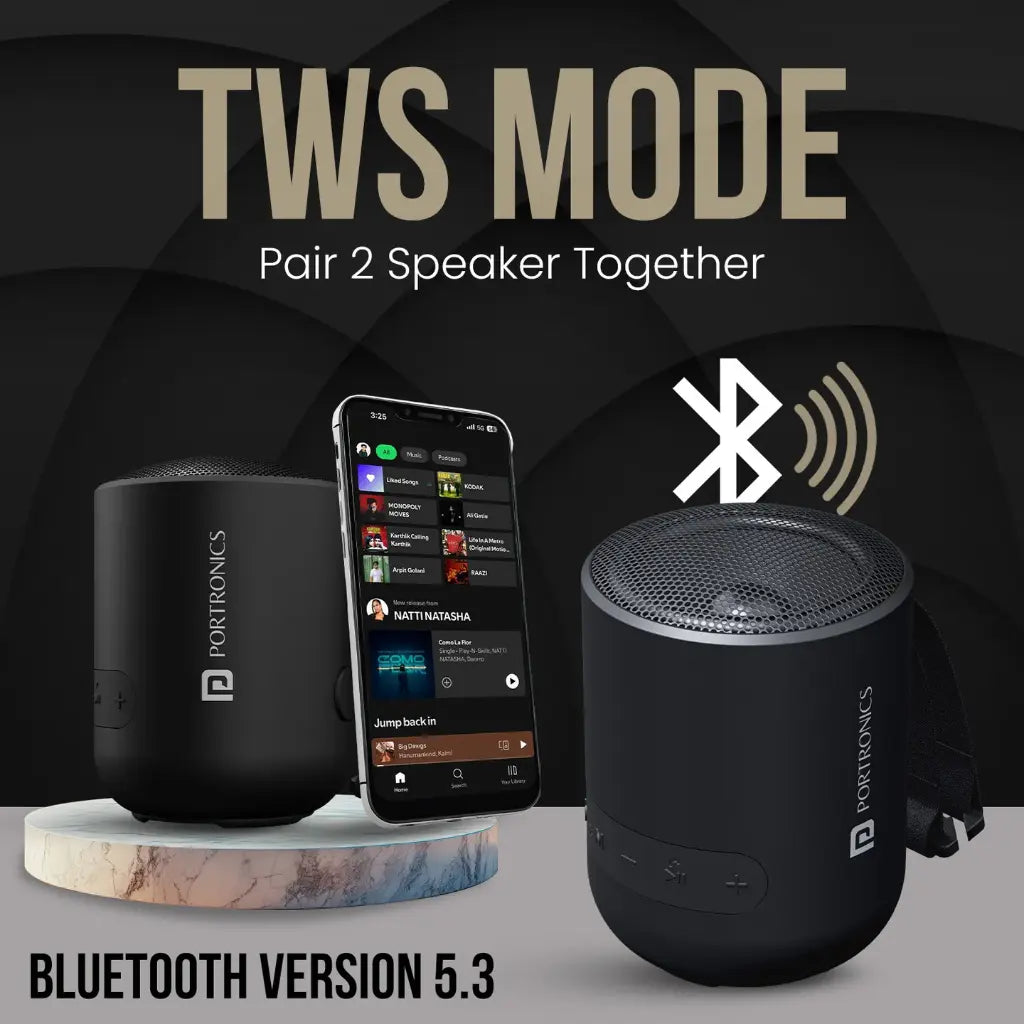 Portronics SoundPot POR‑280 20W Portable Bluetooth Speaker with Bluetooth 5.3 6H Playtime-tpstech.in