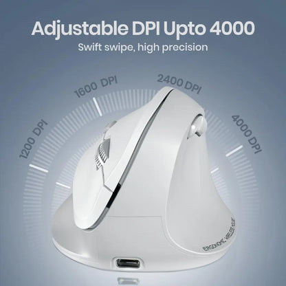 Portronics Toad Ergo 4 POR 3211 Vertical Wireless Mouse Bluetooth 4000 DPI-tpstech.in