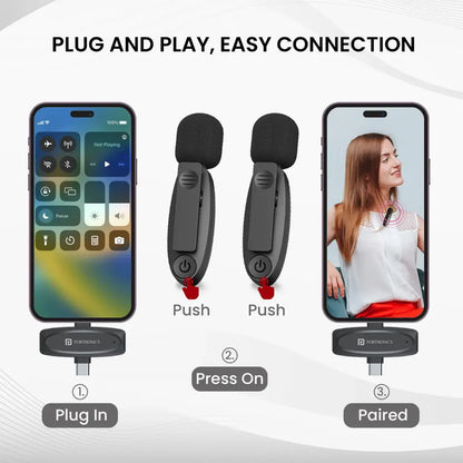 Portronics Vlogmate POR 2320 Dual Wireless Microphone with Type C-tpstech.in