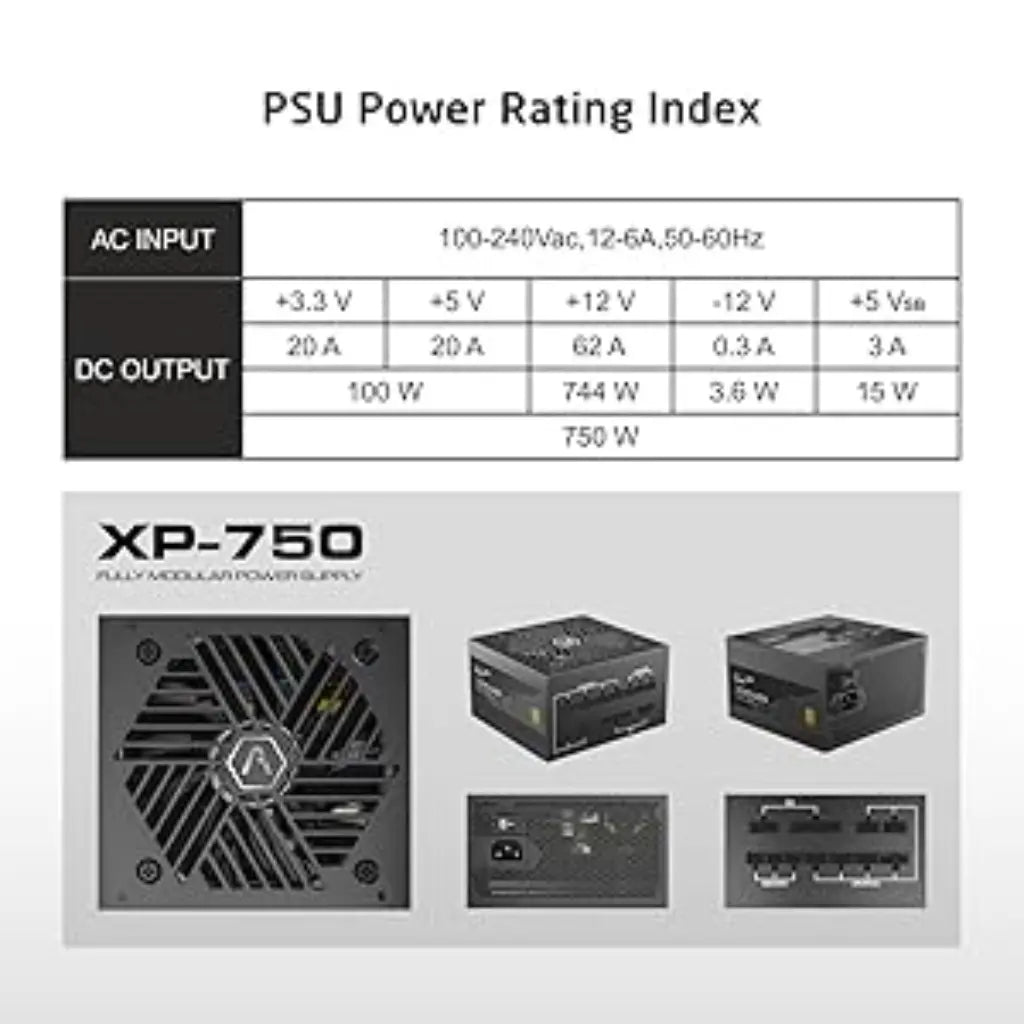 Prolab Design XPower XP‑750 750W ATX 3.1 80 Plus Gold Fully Modular Power Supply-tpstech.in