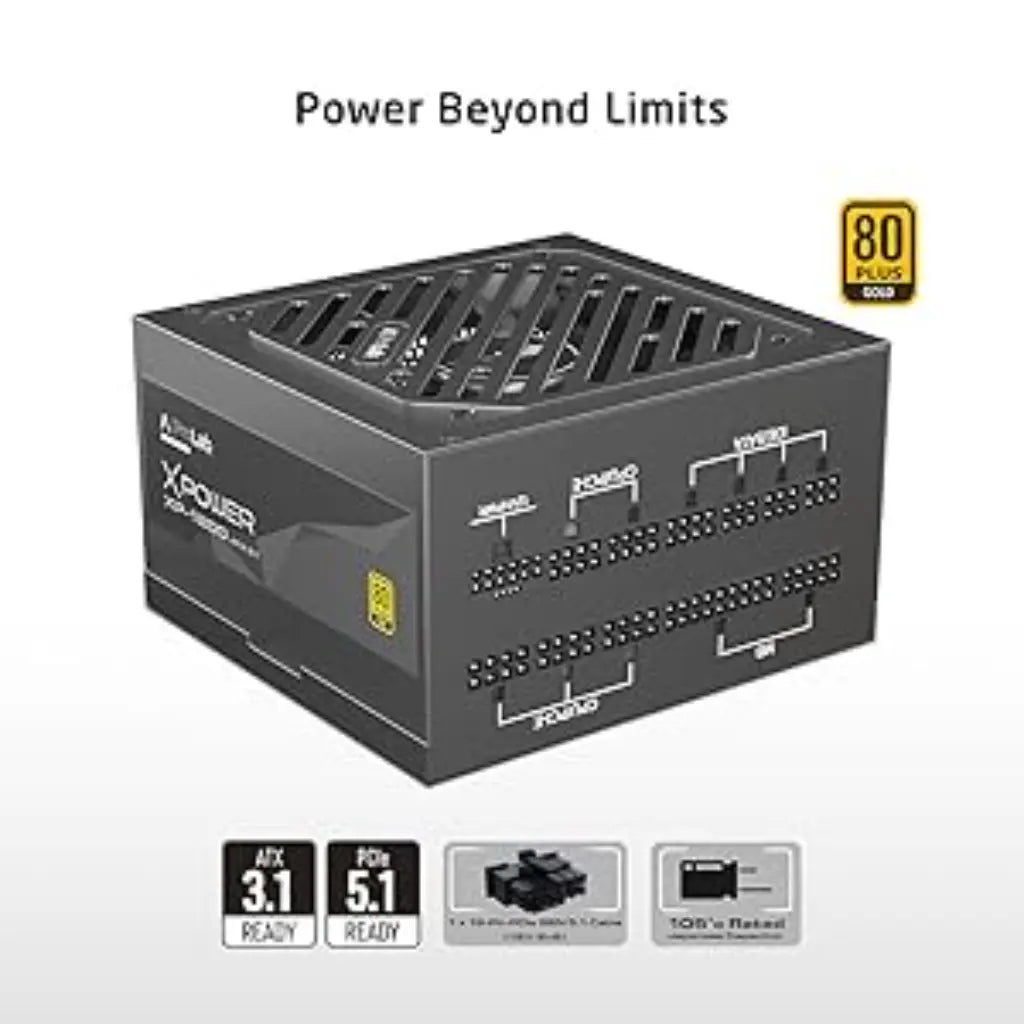 Prolab XPower XP‑1200 1200W ATX 3.1 80 Plus Gold Fully Modular Power Supply-tpstech.in