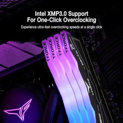 TeamGroup T‑Force Delta RGB DDR5 RAM 32GB (2x16GB) 6000MHz CL38 Desktop Memory Black-tpstech.in