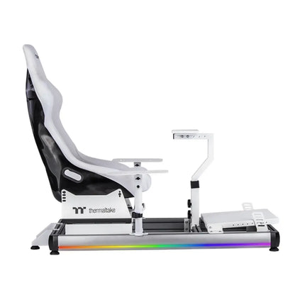 Thermaltake GF500 Flight Simulator Cockpit Snow Aluminum Frame RGB Gaming Seat-tpstech.in