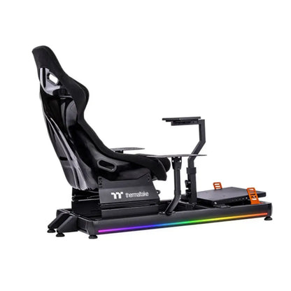 Thermaltake GF500 Flight Simulator Cockpit Snow Aluminum Frame RGB Gaming Seat - Black-tpstechin