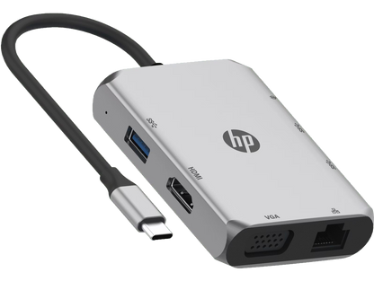 HP USB-C to USB-A HDMI RJ45 VGA USB-C 7-in-1 Hub