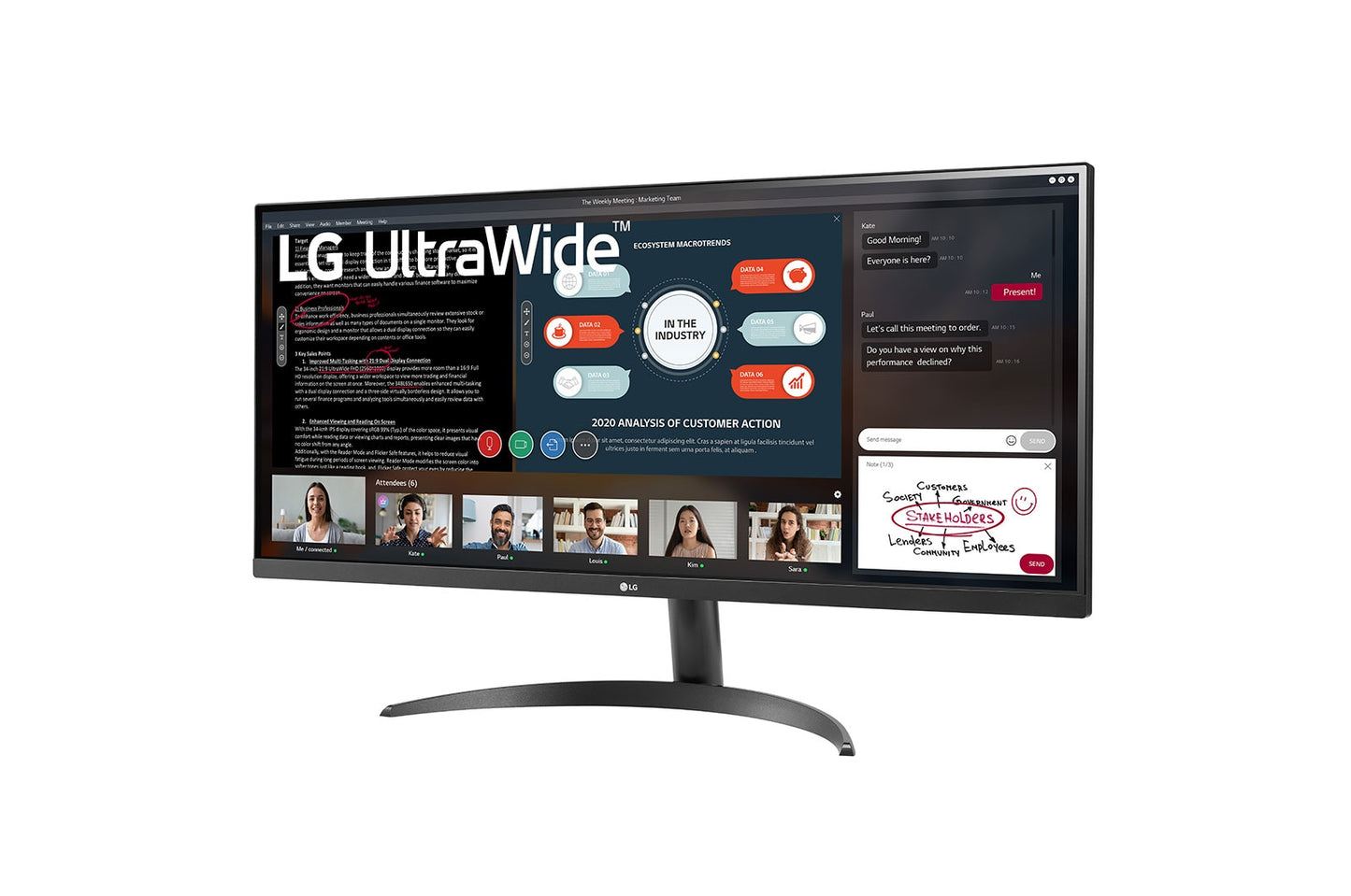 LG 34WP500-B 34" 75Hz 1080p WFHD HDR10 IPS Panel UltraWide Gaming Monitor - Black
