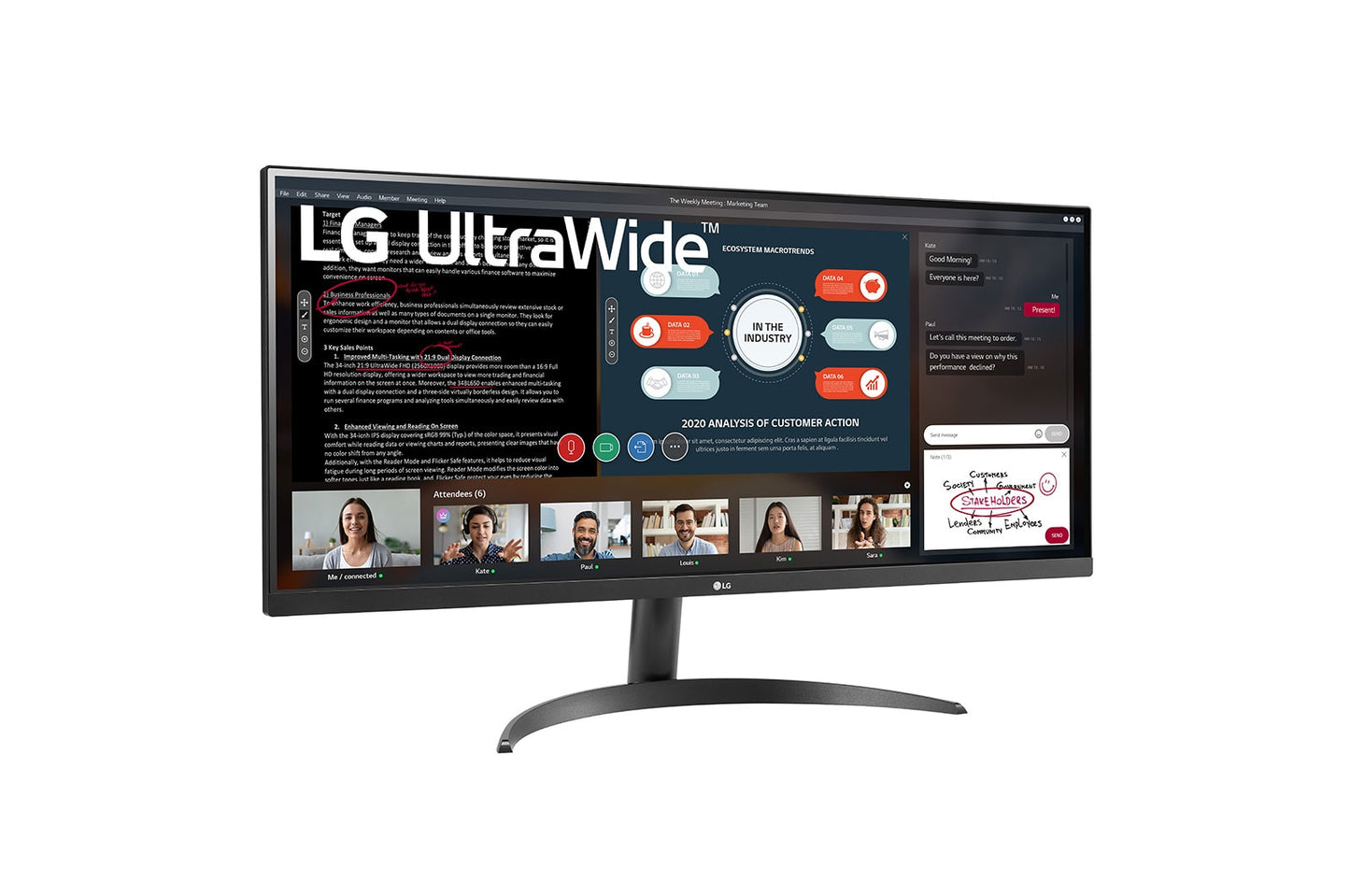 LG 34WP500-B 34" 75Hz 1080p WFHD HDR10 IPS Panel UltraWide Gaming Monitor - Black