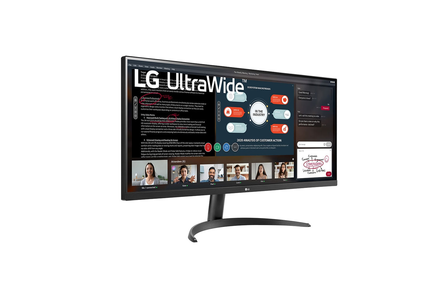 LG 34WP500-B 34" 75Hz 1080p WFHD HDR10 IPS Panel UltraWide Gaming Monitor - Black