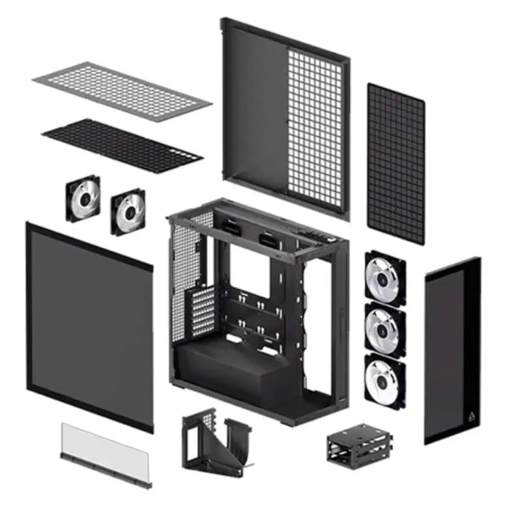 ARCTIC Xtender VG E-ATX Mid-Tower Tinted Glass Computer Case - Black-tpstech.in