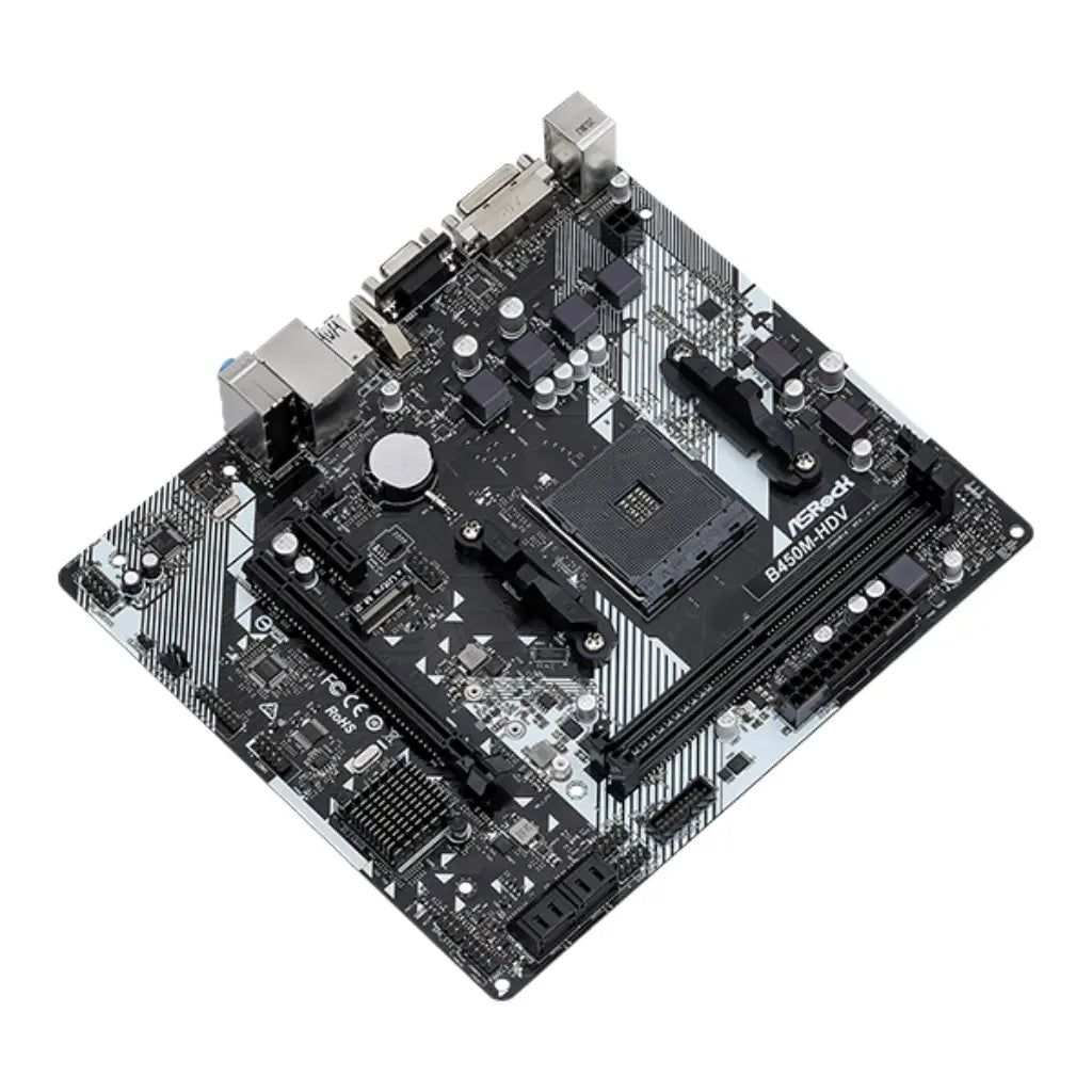 ASRock B450M-HDV R4.0 B450 AM4 DDR4 Micro ATX Motherboard-tpstech.in
