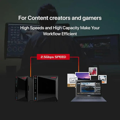 ASUSTOR AS5402T Nimbustor 2 Diskless 2-Bay NAS 2.5GbE-tpstech.in