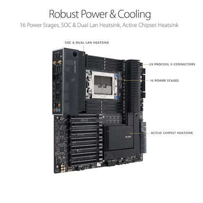 ASUS PRO WS WRX80E SAGE SE WIFI AMD WRX80 Chipset sWRX8 Socket DDR4 EEB Workstation Motherboard-tpstech.in