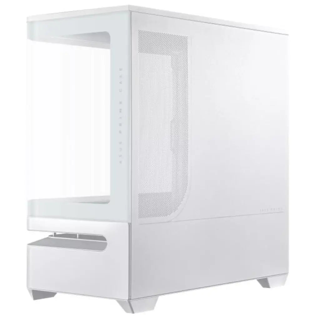 ASUS Prime AP202 TG ARGB Micro‑ATX Computer Case with Curved Tempered Glass- White-tpstech.in