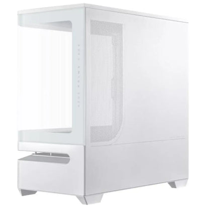 ASUS Prime AP202 TG ARGB Micro‑ATX Computer Case with Curved Tempered Glass- White-tpstech.in